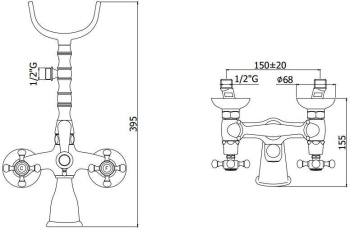 Смеситель для ванны с душем Paffoni Belinda FBLV022BR