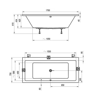 Акриловая ванна Ravak Formy 170x75 C691000000