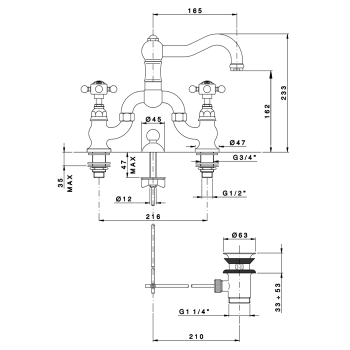 Смеситель для раковины Nicolazzi Half Dome Crystal 1419CR93 хром