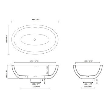 Ванна из искусственного камня MOMA Design Elite 190x120 ELO301900.MWS