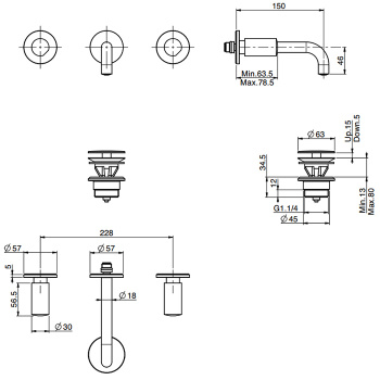 Смеситель для раковины Fima Carlo Frattini So F3191/5CR click-clack, хром