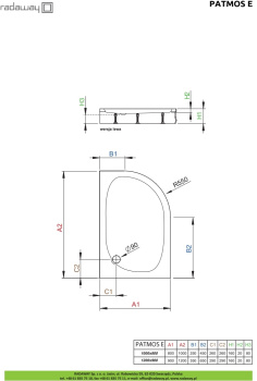 Душевой поддон Radaway Patmos E 120 4P91217-03L левый