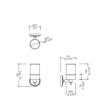 Стаканчик Devon&Devon Dorothy керамика белая для з/щеток настенный держатель бронза/белый DOR403BR