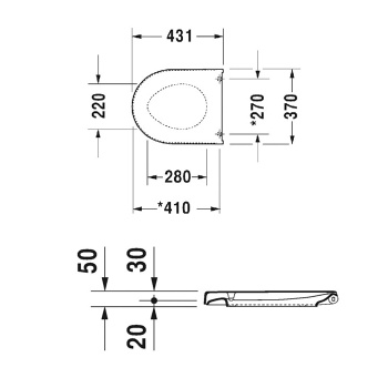 Duravit Starck 3 Сиденье для унитаза с микролифтом, петли нерж.сталь, цвет  белый (СПЕЦЦЕНА)