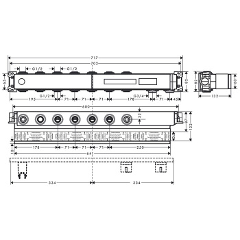 Скрытая часть для 5 потребителей Hansgrohe RainSelect 15313180