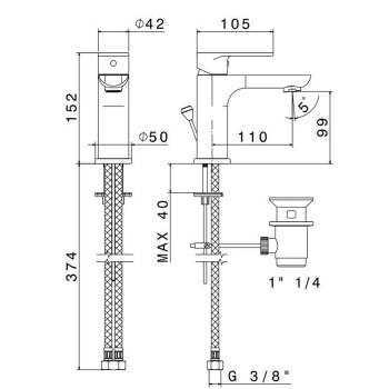 Смеситель для раковины Kerama Marazzi Piano 69310KM.21.018 хром