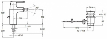 Смеситель для биде Jacob Delafon KUMIN E99456-CP
