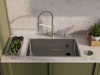 Мойка кухонная Omoikiri Taki 74-U/IF-GB Side графит 4993172