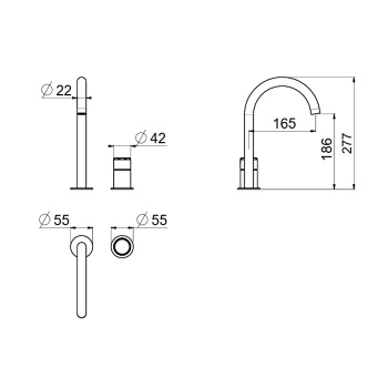 Смеситель для раковины Carimali Still Oh 0-STL0702-CR хром
