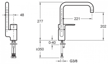 Смеситель для кухонной мойки Jacob Delafon July E5243-CP