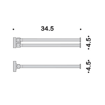 Полотенцедержатель Colombo Plus 34.5см двойной, белый матовый W4913.BM