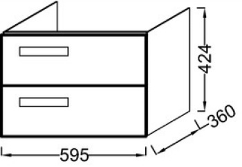 Тумба под раковину 60 см Jacob Delafon Rythmik EB1300-R3 малиновый лак
