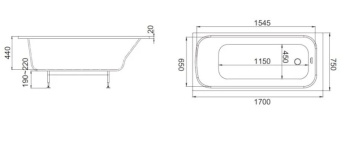 Акриловая ванна Jacob Delafon Odeon Rive Gauche 170x75 E6D367RU-00
