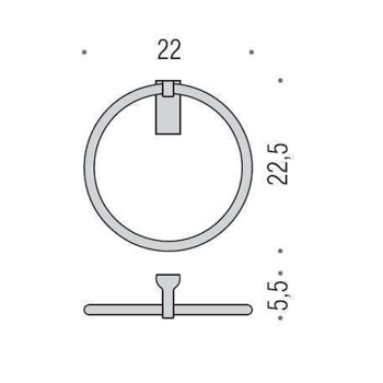 Полотенцедержатель кольцо Colombo Luna 22см хром B0111.CR