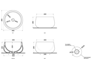 Раковина накладная Cielo Le Bacinelle BATA CO 45 см красный