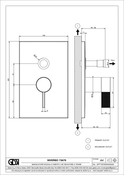 Смеситель для ванны Gessi 73679.727 Brass Brushed PVD