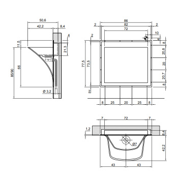 Раковина Antonio Lupi Soffio 86х56х77.5, без отв., с Led подсветкой, белый А0002423871