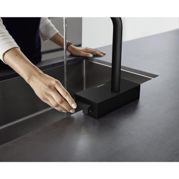 Смеситель для кухни hansgrohe Aquno Select M81, 250, 2jet 73836670 с вытяжным душем матовый черный