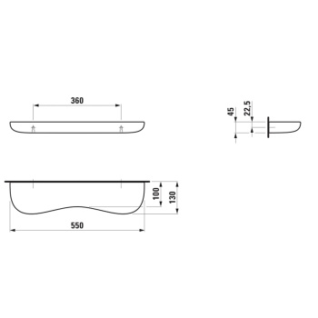 LAUFEN Florakids Полка «облако» подвесная керамическая 550x130x55 мм, белый и зеленый