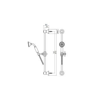 Душевая стойка Gattoni Pd 60 с лейкой CLASSIC и шлангом, хром 1039/PDC0