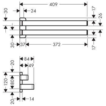 Axor Universal Полотенцедержатель 40.9см., подвесной, цвет: полированное золото 42821990