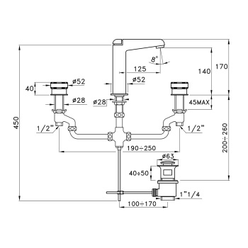 Смеситель для раковины Stella Timeaster 3225 TA 00015 CR00N хром