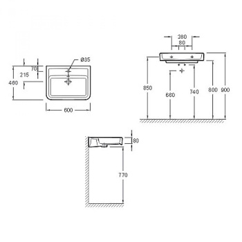 Раковина Jacob Delafon Replay 1 E4489-00 60 см белый