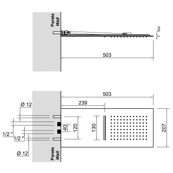 Душевая система Bilastra Antonio Lupi 20,7x50,3x0,2, Acciaio Satinato А0002423519
