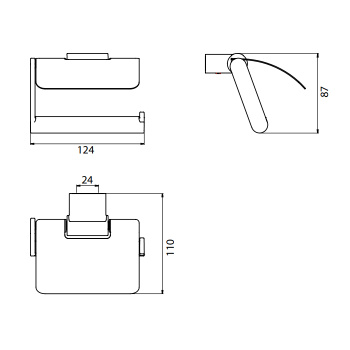 Держатель туалетной бумаги с крышкой Emco System2, хром 3500 001 06