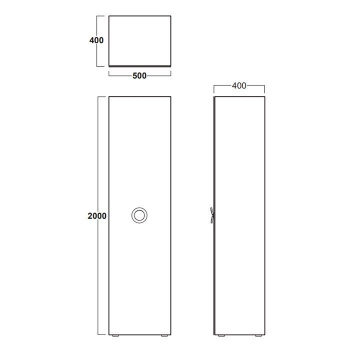 Шкаф-пенал напольный Simas Henges HEM03 nero matt 50x200 см черный