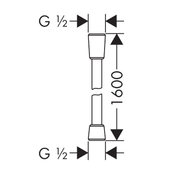 Axor Starck Шланг для душа 160см., с металлическим эффектом, цвет: шлифованный черный хром 28626340