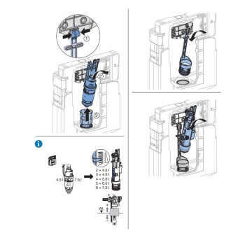 Сливной механизм Geberit 244.820.00.1 белый