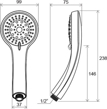 Душевая лейка Ravak X07P008 хром