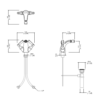 Смеситель для биде Devon&Devon Manhattan на 1 отв с донным клапаном никель блестящий MNH420NK