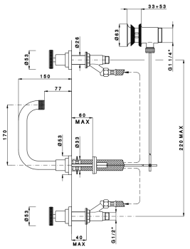 Смеситель для раковины с автоматическим сливом Nicolazzi Arena 3318CR44 хром
