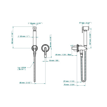 Гигиенический душ THG Corvair A Manettes Fior Di Bosco U8L-A02-5840/MBG хром