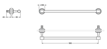 Ручка для душевой кабины Jorger Belledor 631.00.030.000 chrome