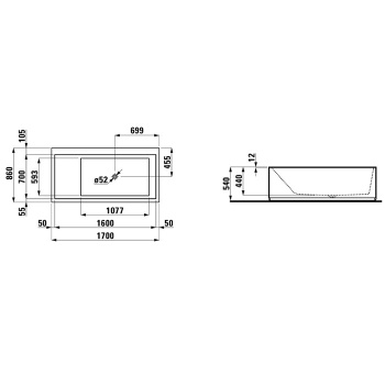 Ванна из искусственного камня Laufen Kartel 170x86 2.2333.2.000.616.1