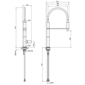 Смеситель для кухни Fima Carlo Frattini Kitchen Nomos, вращающийся излив, хром F7097CR