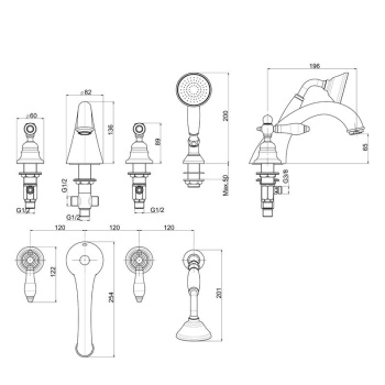 Стальная пластина для монтажа смесителя на борт ванны Fima Carlo Frattini F2193