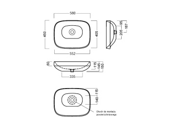 Раковина накладная Hatria ABITO YXXA01