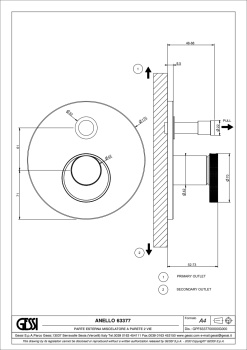 Смеситель для душа Gessi Anello 63377.707 Black Metal Brushed PVD