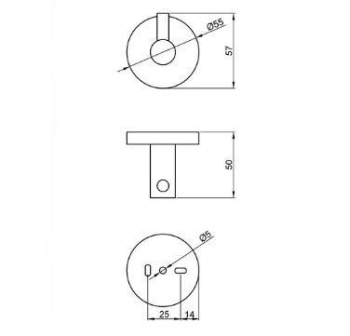 Крючок для ванной Nofer одинарный NIZA 16849.N черный