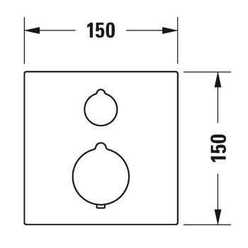 Duravit C.1 Смеситель термостатический для ванны скрытого монтажа (наружная часть квадрат) с запорным переключателем, цвет: хром