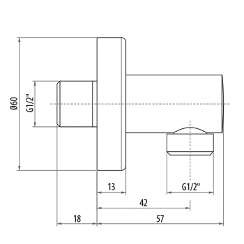 Выпуск для душа Gattoni Pd 45659, хром PRACI10C0cr