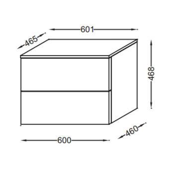 Комод 60 см Jacob Delafon Vox EB2062-R1-N18 белый блестящий
