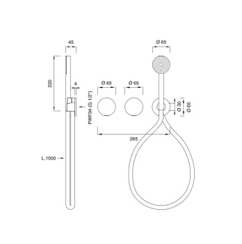 Смеситель для ванны CЕА Design Giotto Plus GIO 93 W S сталь