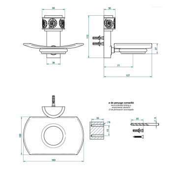 Мыльница стеклянная THG Island U5B-F30-500 soft gold