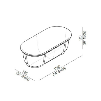 Ванна из искусственного камня Agape Cuna 165.5x78.5 AVAS1079ZBR