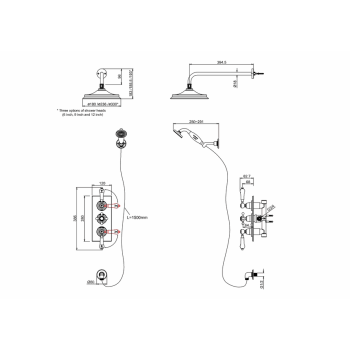 Душевой комплект Burlington TF3S BLA хром/черный